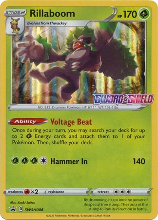 Rillaboom - SWSH006 (Prerelease) SWSH006/307 - SWSH Sword & Shield Promo Cards Holofoil