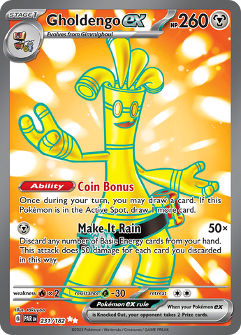 Gholdengo ex - 231/182 231 - SV04 Paradox Rift Holofoil