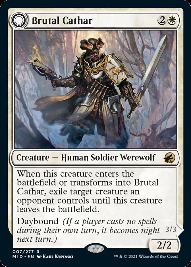 Brutal Cathar (MID-007) - Innistrad: Midnight Hunt: (Double Faced Transform)