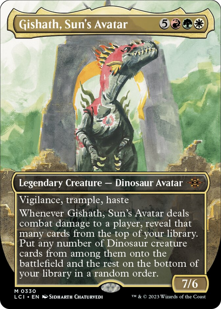 Gishath, Sun's Avatar (Borderless) (LCI-330) - The Lost Caverns of Ixalan (Borderless)