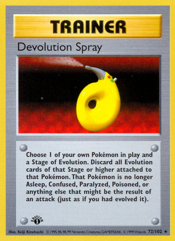 Devolution Spray - 72/102 - 1st Edition Base Set Shadowless - Rare