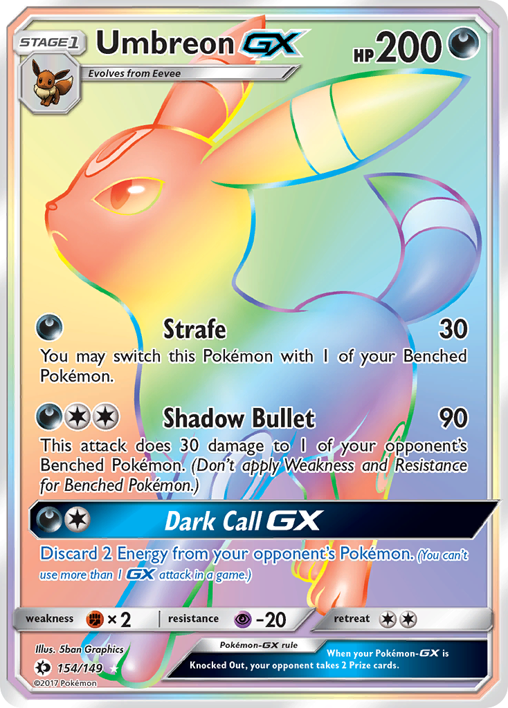 Umbreon GX (Secret) 154/149 - SM Base Set Holofoil