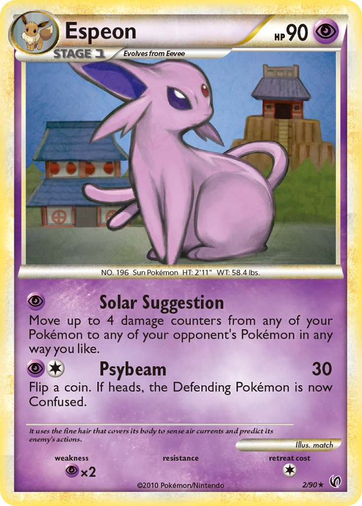 Espeon - 2/90 (HGSS Undaunted - Cracked Ice Holo) - Deck Exclusives Holofoil