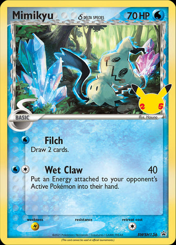 Mimikyu (Delta Species) - SWSH136 - Jumbo Cards Holofoil