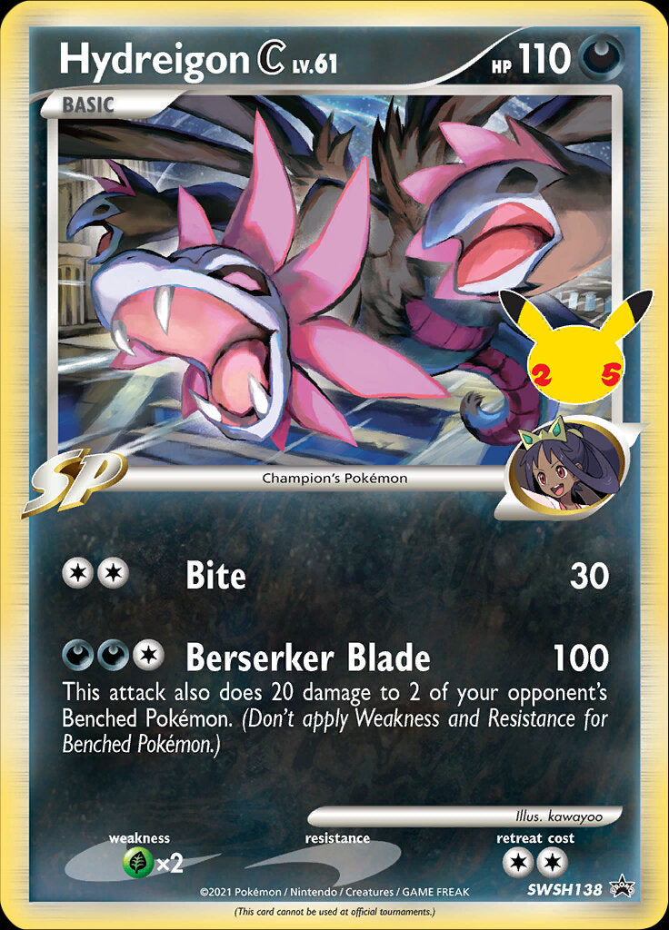 Hydreigon C lv.61 - SWSH138 SWSH138/307 - SWSH Sword & Shield Promo Cards Holofoil