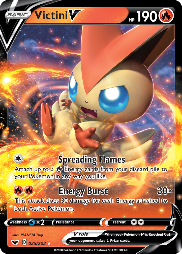 Victini V 25/202 - SWSH01 Sword & Shield Base Set Holofoil