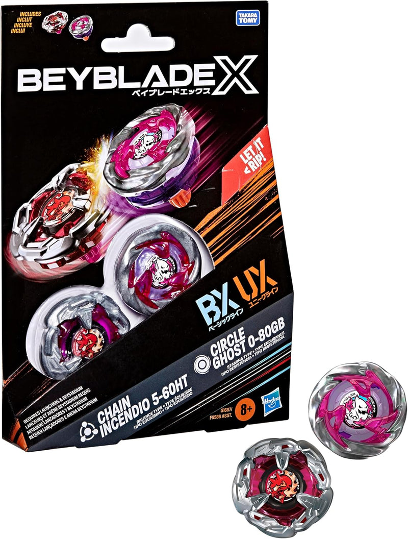Beyblade X Chain Incendio 5-60HT and Circle Ghost 0-80GB Dual Pack