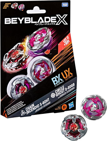Beyblade X Chain Incendio 5-60HT and Circle Ghost 0-80GB Dual Pack
