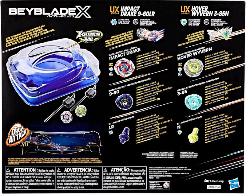 Beyblade X Impact Drake 9-60LR & Hover Wyvern 3-85N Drop Attack Battle Set