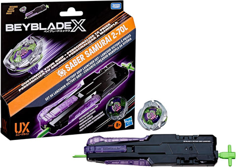 Beyblade X Saber Samurai 2-70L Victory Grip Launcher Set