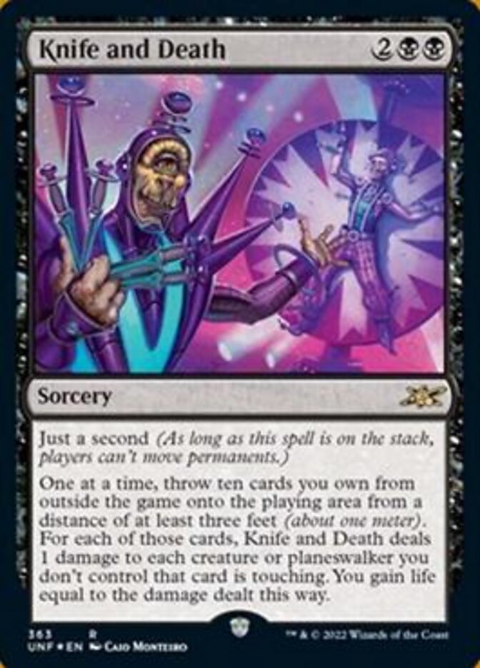 Knife and Death (Galaxy Foil) (UNF-363) - Unfinity Foil