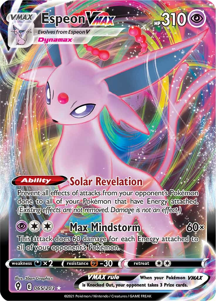 Espeon VMAX 65/203 - SWSH07 Evolving Skies Holofoil