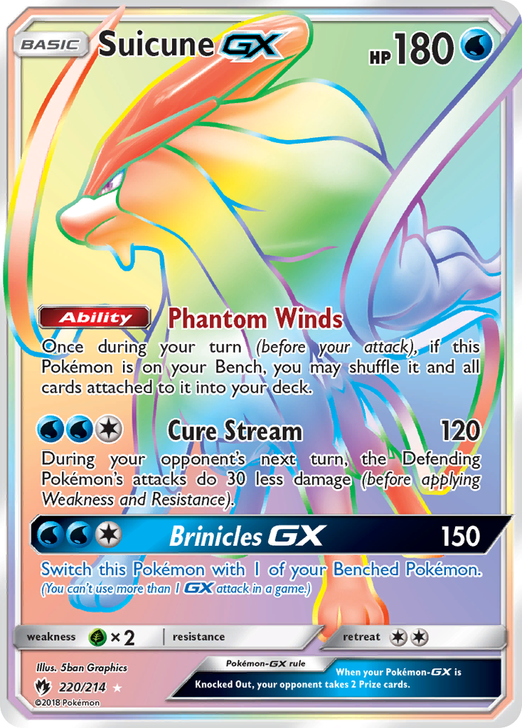 Suicune GX (Secret)/214 - SM  Lost Thunder Holofoil
