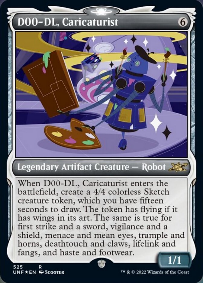 D00-DL, Caricaturist (Showcase) (Galaxy Foil) (UNF-525) - Unfinity: (Showcase) Foil