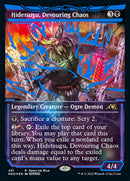Hidetsugu, Devouring Chaos (Neon Blue) (NEO-431) - Kamigawa: Neon Dynasty: (Showcase) Foil