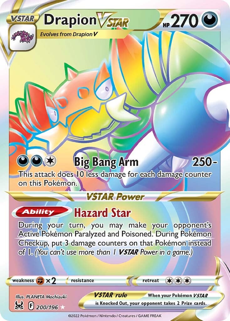 Drapion VSTAR (Secret) 200/196 - SWSH11 Lost Origin Holofoil