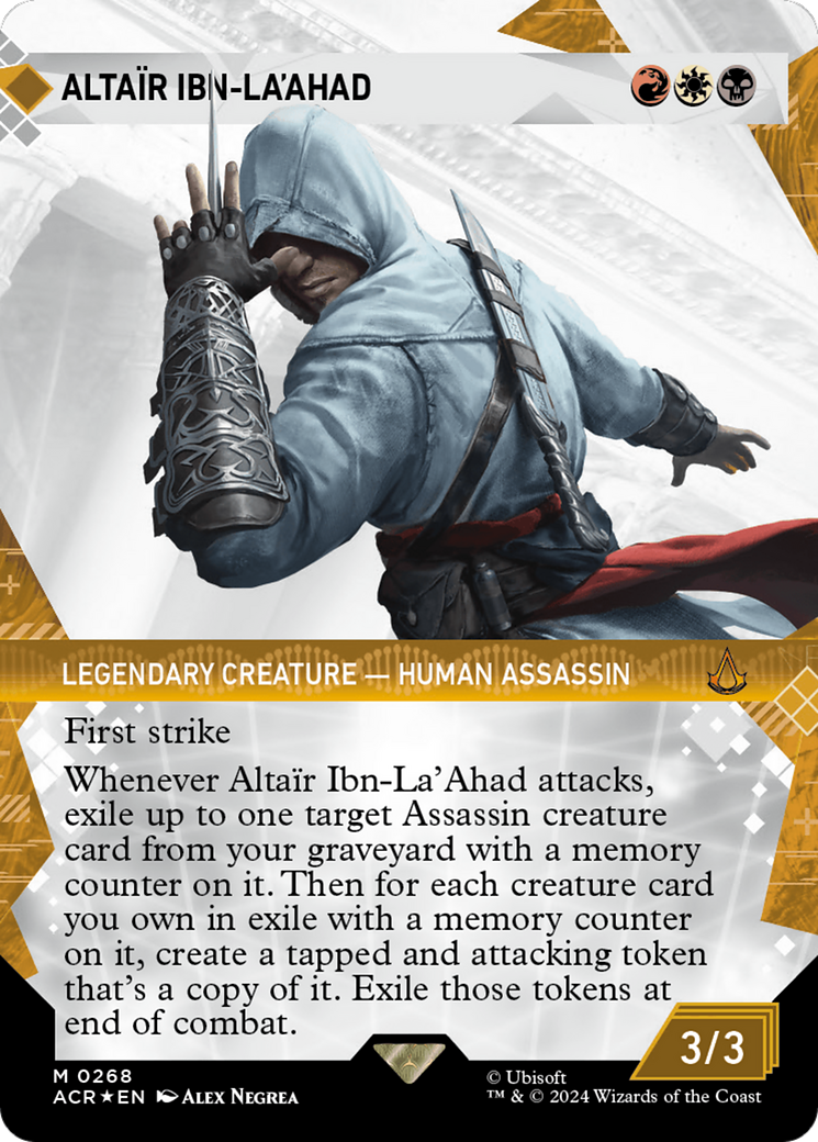 Altair Ibn-La'Ahad (Showcase) (Textured Foil) (ACR-268) - Assassin's Creed: (Showcase) (Borderless) Foil