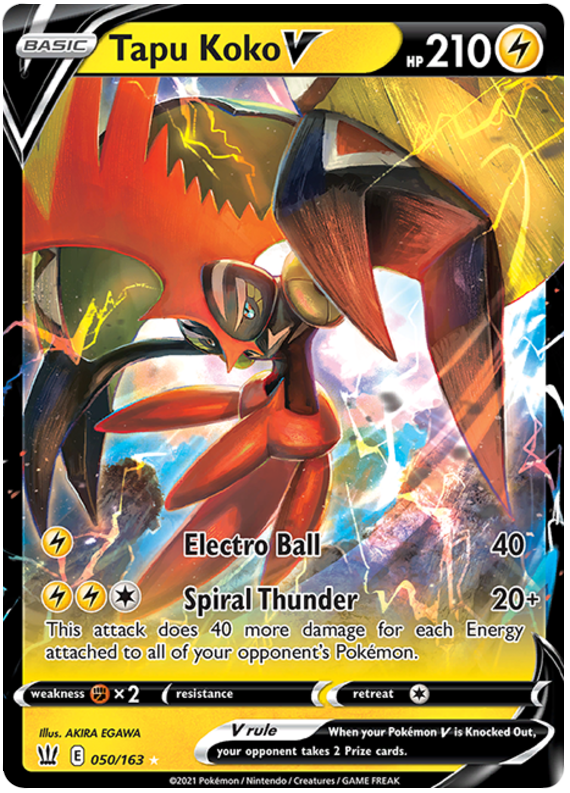 Tapu Koko V 50/163 - SWSH05 Battle Styles Holofoil