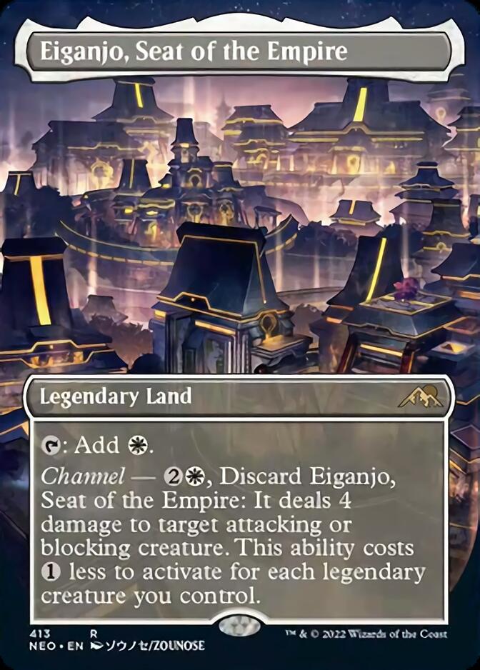 Eiganjo, Seat of the Empire (Borderless) (NEO-413) - Kamigawa: Neon Dynasty (Borderless)