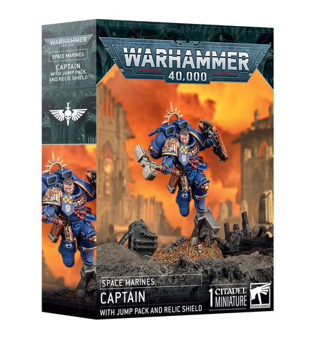 [Pre-Order] Space Marines Captain with Jump Pack and Relic Shield