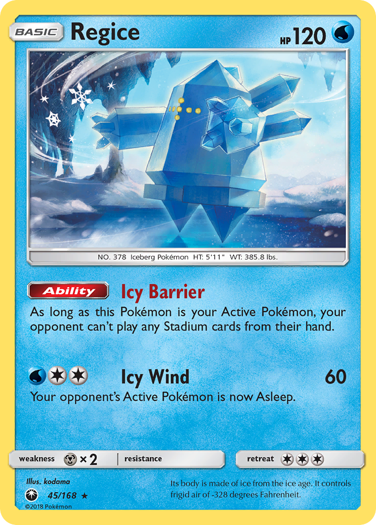 Regice 45/168 - SM  Celestial Storm