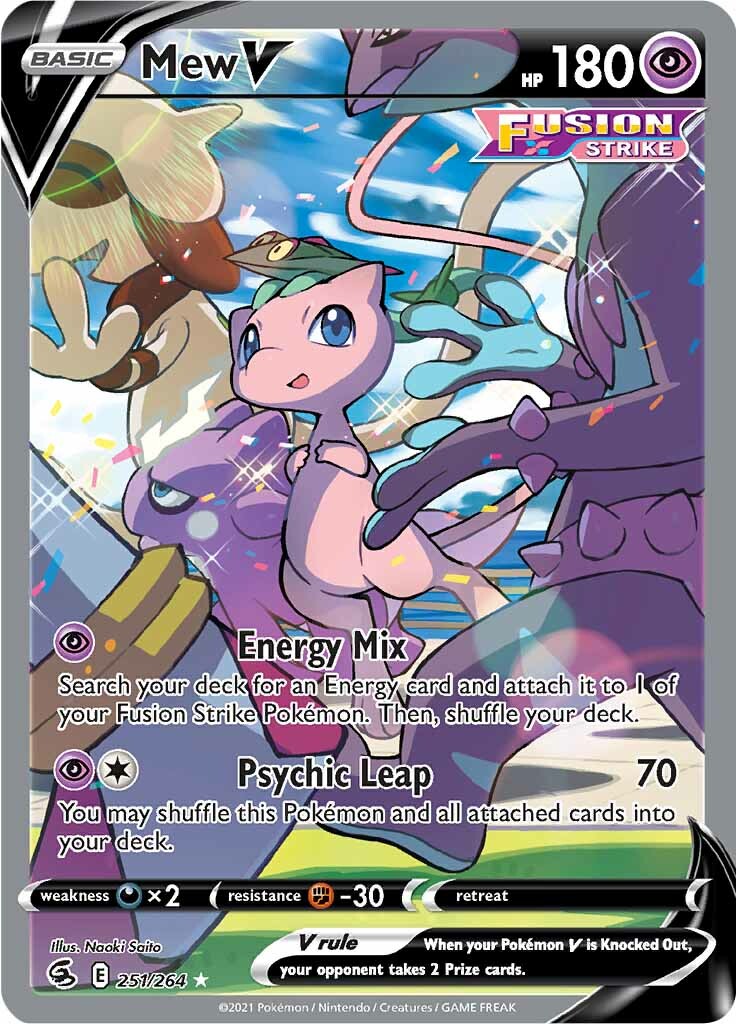 Mew V (Alternate Full Art) 251/264 - SWSH08 Fusion Strike Holofoil