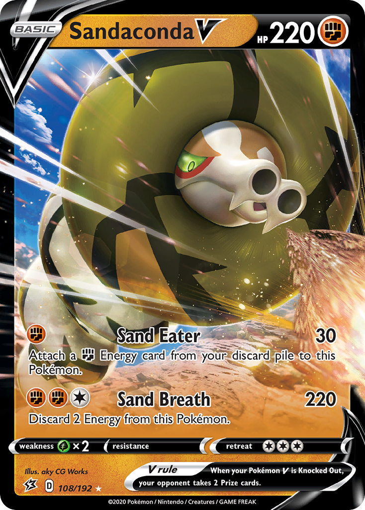 Sandaconda V 108/192 - SWSH02 Rebel Clash Holofoil