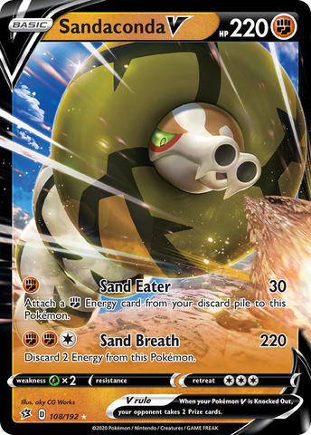 Sandaconda V 108/192 - SWSH02 Rebel Clash Holofoil