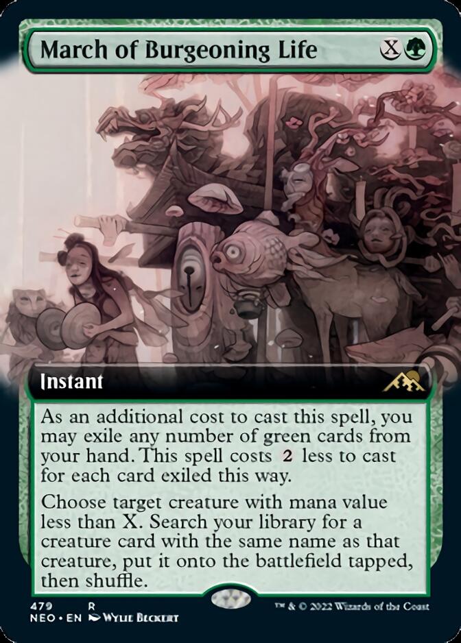 March of Burgeoning Life (Extended Art) (NEO-479) - Kamigawa: Neon Dynasty: (Extended Art)