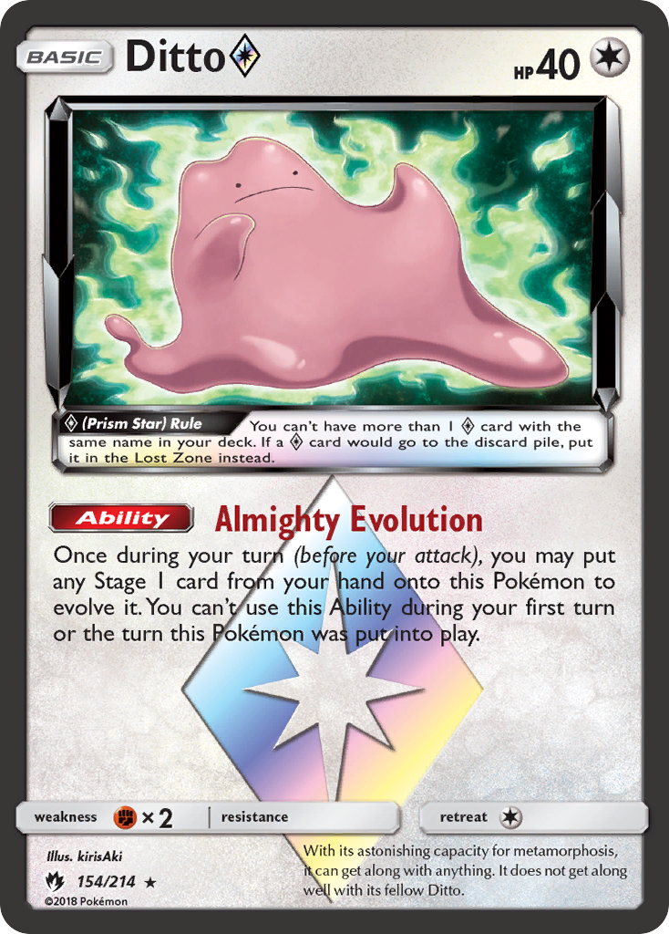Ditto Prism Star 154/214 - SM  Lost Thunder Holofoil