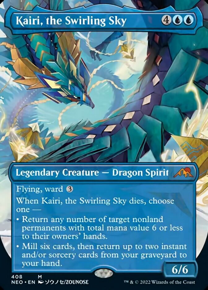 Kairi, the Swirling Sky (Borderless) (NEO-408) - Kamigawa: Neon Dynasty (Borderless)