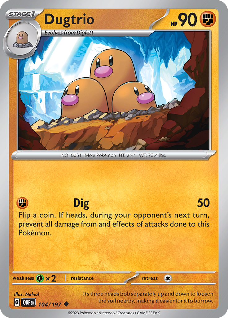 Dugtrio 104 - SV03 Obsidian Flames