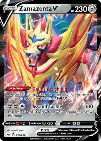 Zamazenta V 139/202 - SWSH01 Sword & Shield Base Set Holofoil