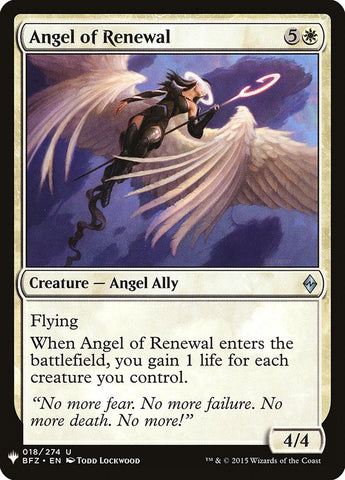 Angel of Renewal (LIST-018) - The List