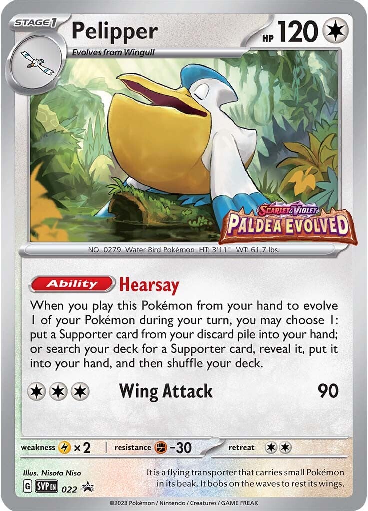 Pelipper - 022 (Prerelease) 22 - SV Scarlet & Violet Promo Cards Holofoil