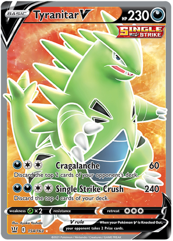 Tyranitar V (Full Art) 154/163 - SWSH05 Battle Styles Holofoil