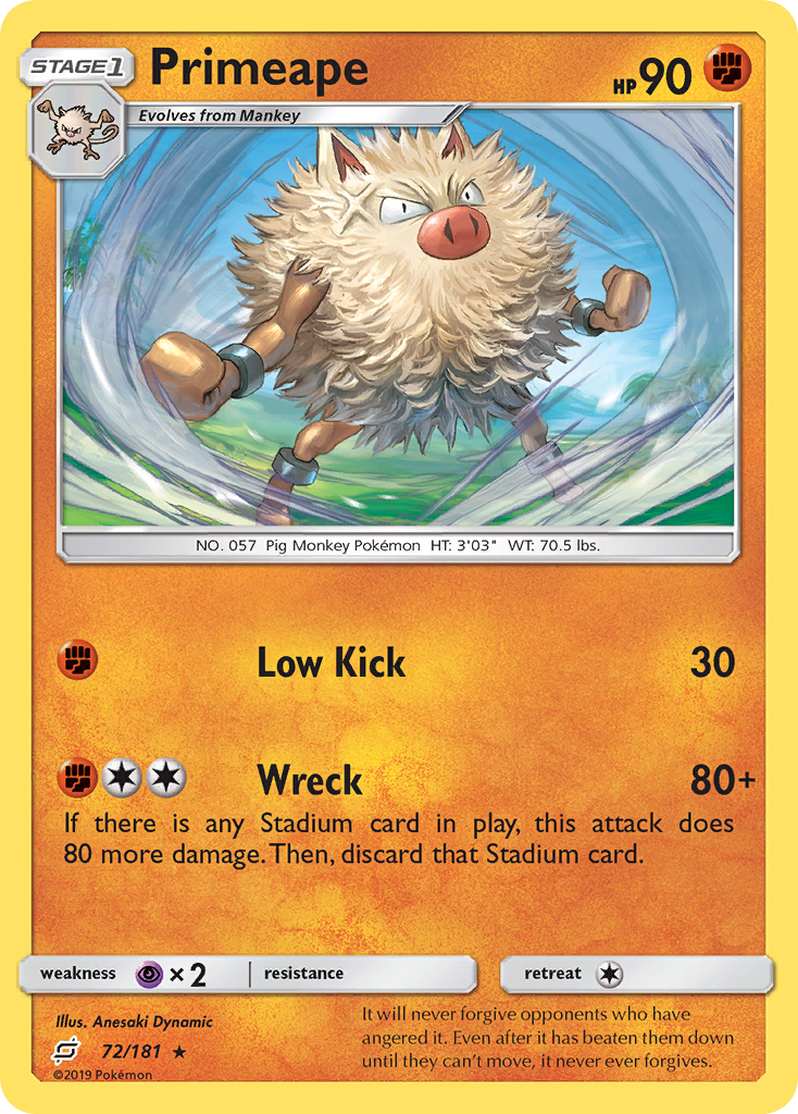 Primeape 72/181 - SM  Team Up