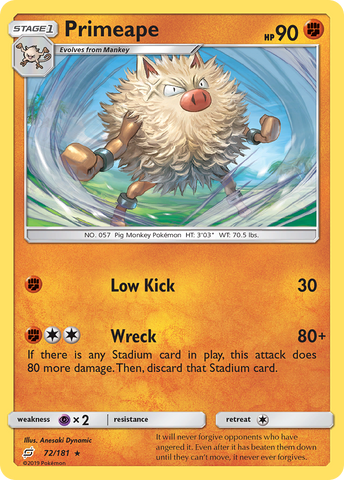Primeape 72/181 - SM  Team Up