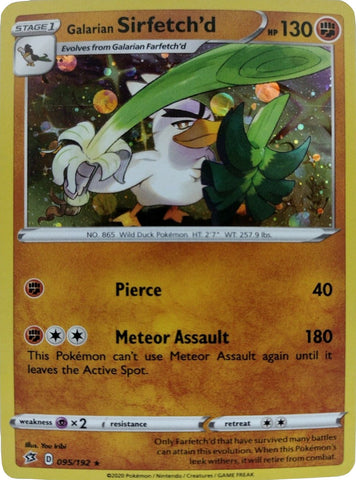 Galarian Sirfetch'd - 095/192 (Cosmos Holo) 95 - Miscellaneous Cards & Products Holofoil