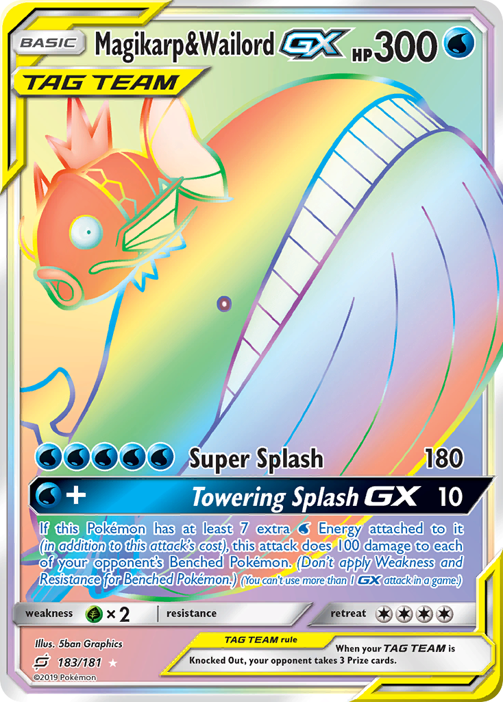 Magikarp & Wailord GX (Secret)/181 - SM  Team Up Holofoil