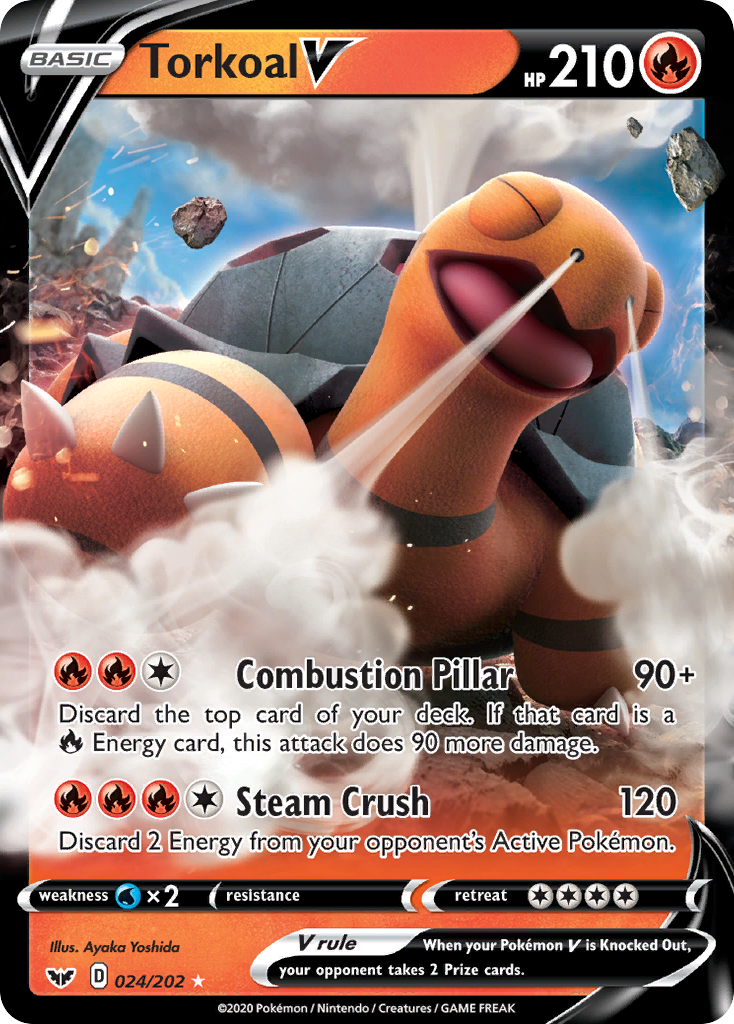 Torkoal V 24/202 - SWSH01 Sword & Shield Base Set Holofoil