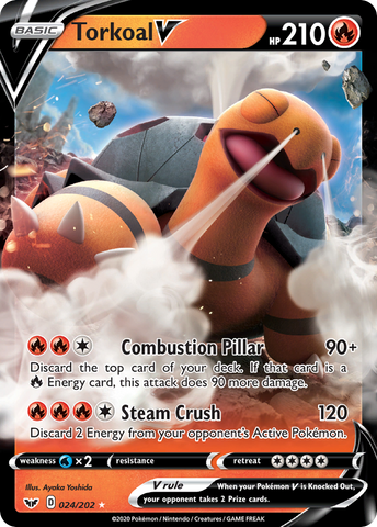 Torkoal V 24/202 - SWSH01 Sword & Shield Base Set Holofoil