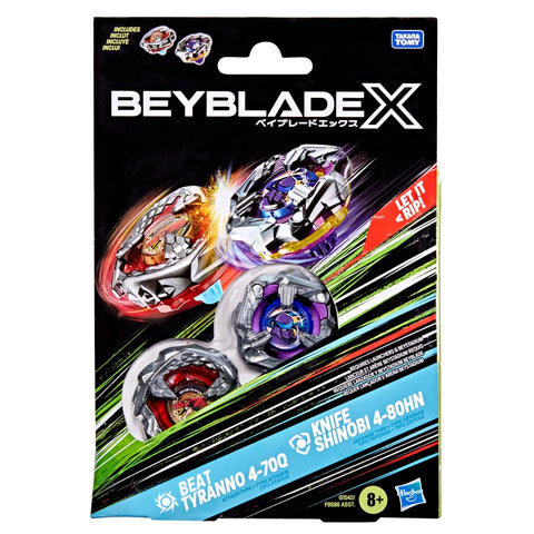 Beyblade X Beat Tyranno 4-70Q and Knife Shinobi 4-80HN Dual Pack