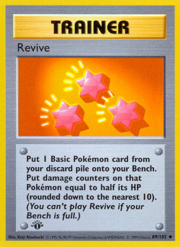 Revive - 89/102 - 1st Edition Base Set Shadowless - Uncommon