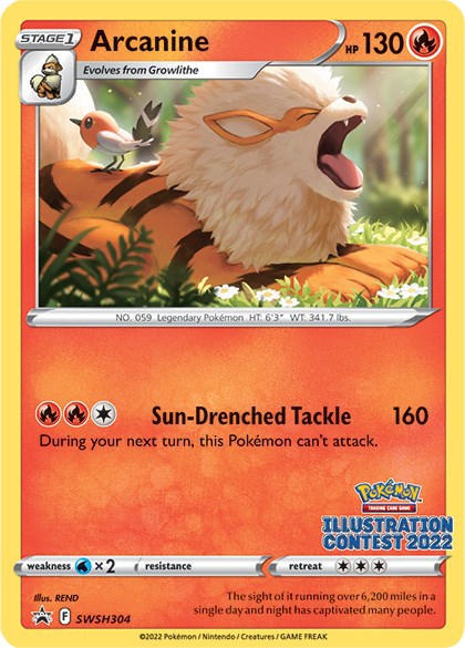 Arcanine (Illustration Contest 2022) - SWSH Sword & Shield Promo Cards