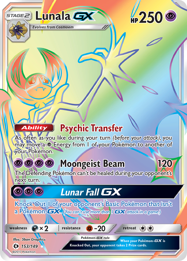 Lunala GX (Secret)/149 - SM Base Set Holofoil