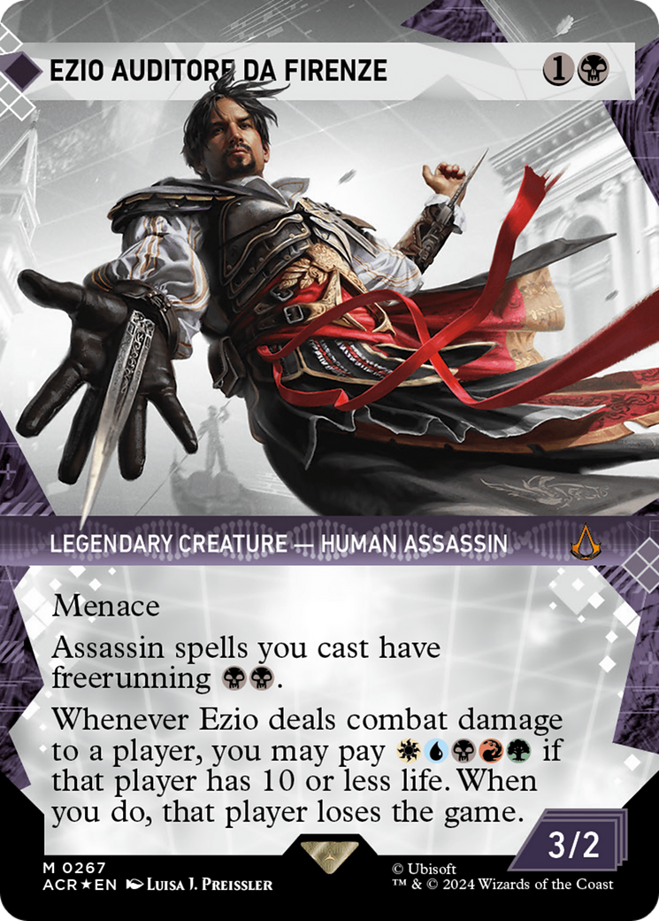 Ezio Auditore da Firenze (Showcase) (Textured Foil) (ACR-267) - Assassin's Creed: (Showcase) (Borderless) Foil