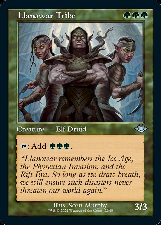 Llanowar Tribe (Retro Frame) (MH1-022) - Modern Horizons 1 Timeshifts Foil