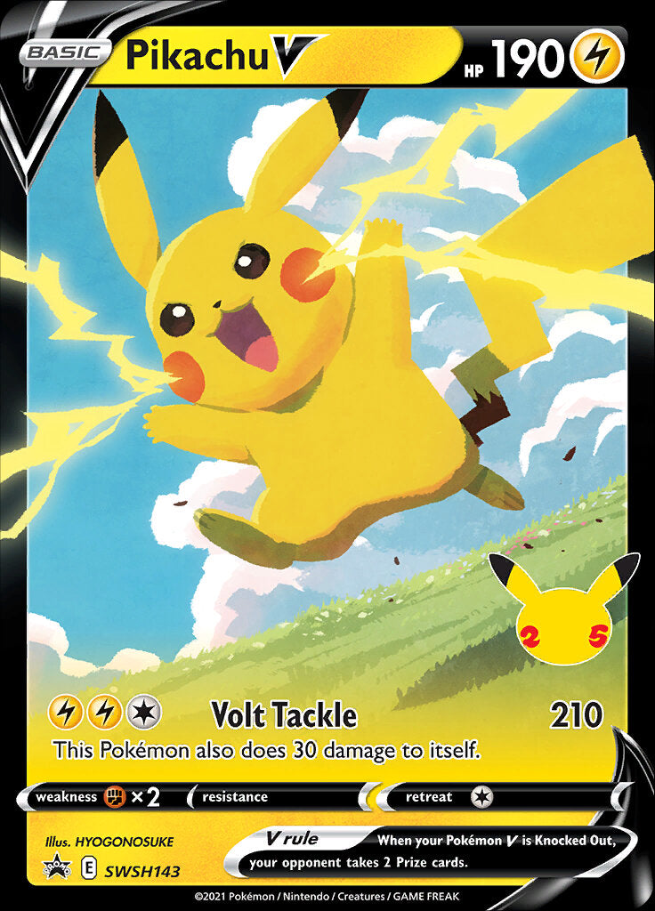 Pikachu V - SWSH143 SWSH143/307 - SWSH Sword & Shield Promo Cards Holofoil