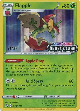 Flapple - SWSH022 (Prerelease) [Staff] - SWSH Sword & Shield Promo Cards Holofoil